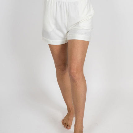Cannes pinstripe shorty set