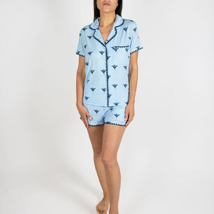 Cute stitching short pajama set