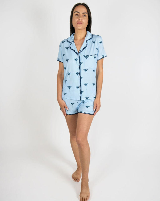 Cute stitching short pajama set