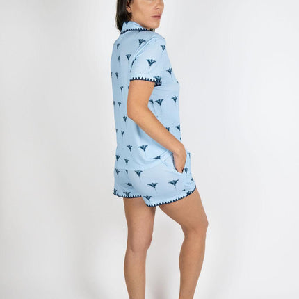 Cute stitching short pajama set