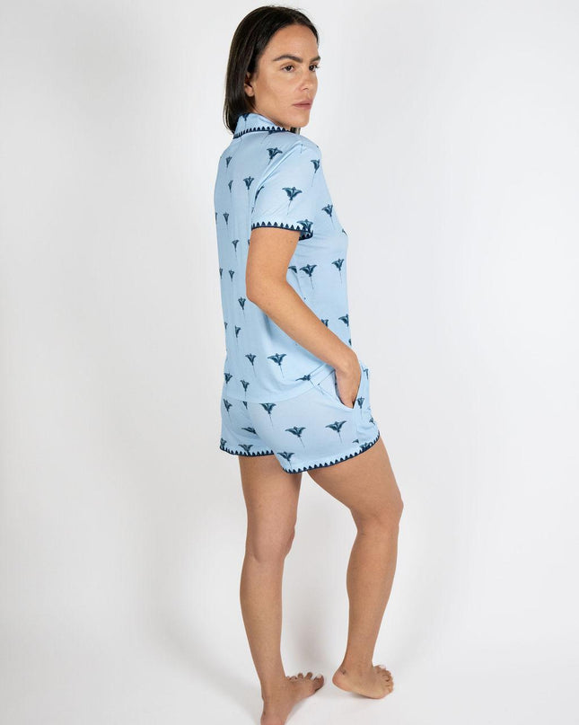Cute stitching short pajama set