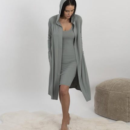 Ribbed cardigan in olive