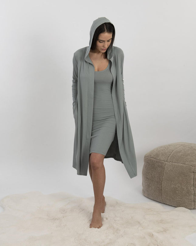 Ribbed cardigan in olive