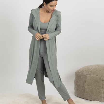 Ribbed cardigan in olive