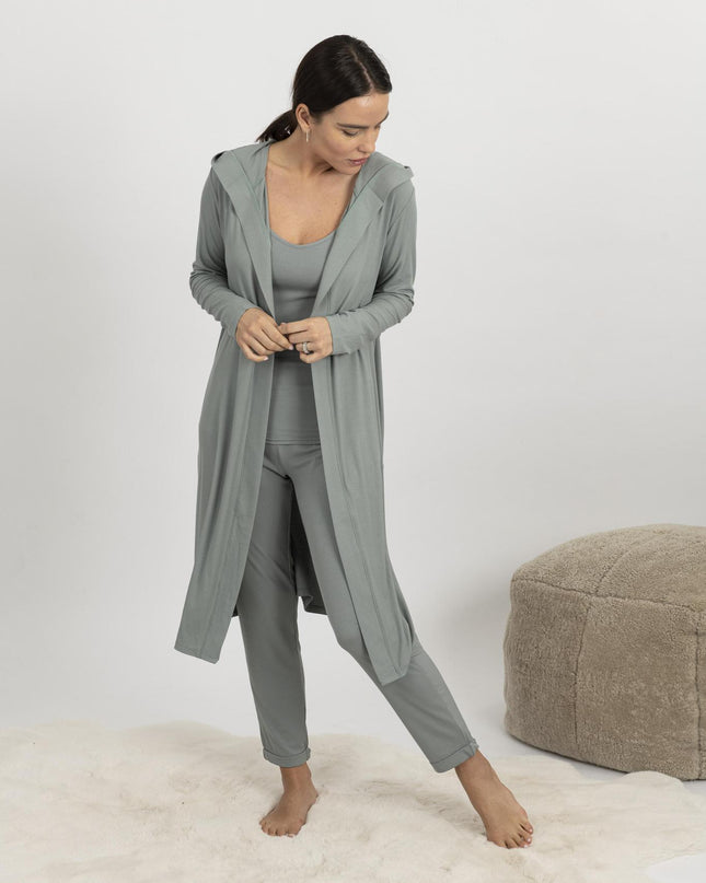 Ribbed cardigan in olive