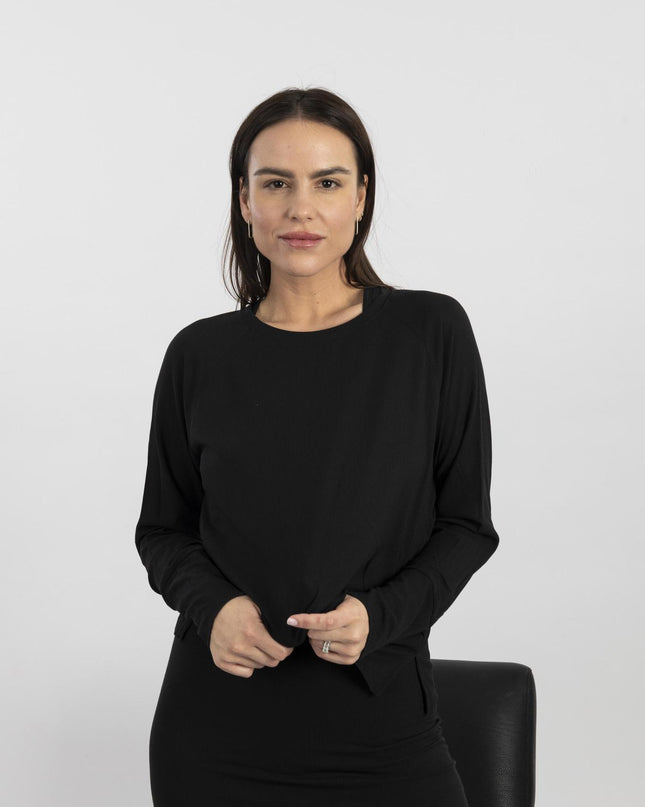 Ribbed long sleeve top