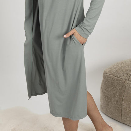 Ribbed cardigan in olive