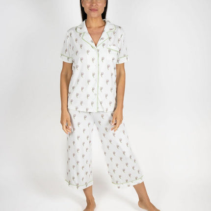 Jolene cropped printed pajama set