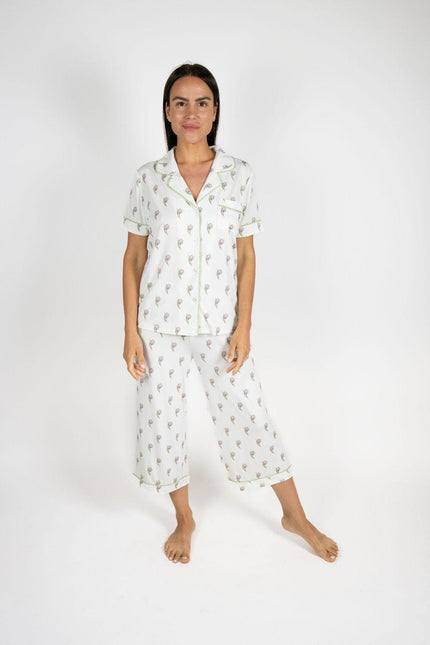 Jolene cropped printed pajama set