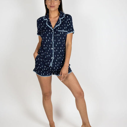 Cute stitching short pajama set