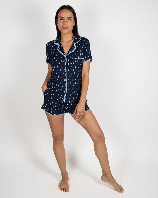 Cute stitching short pajama set