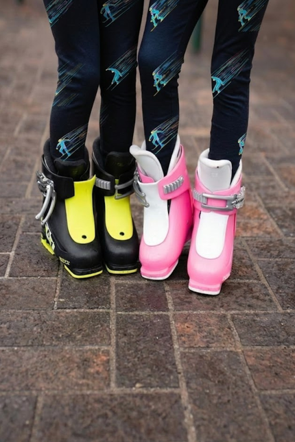 Kids Jammies Neon Skier Print